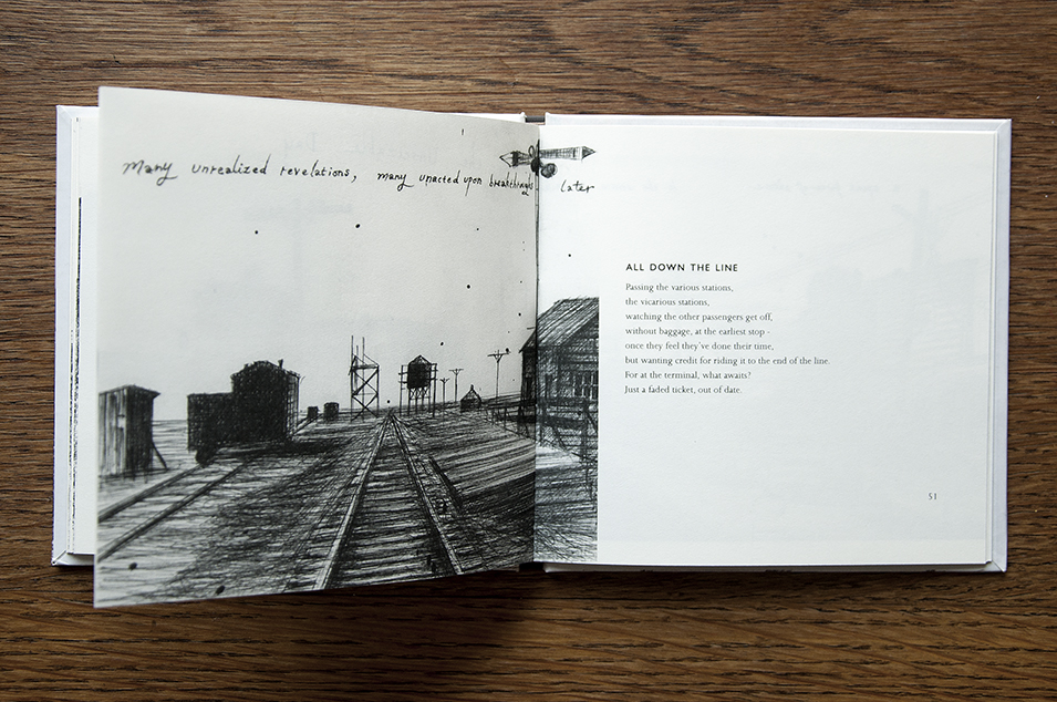 The Indifferent Sublime — spread dibujo y poema